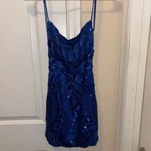 Blue sequin dress